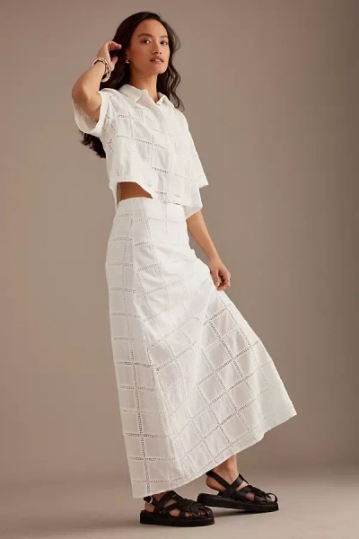 Selected Femme Damara Maxi Skirt In White