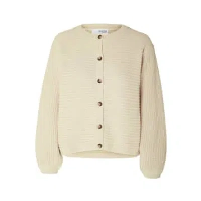 Selected Femme Dora Knit Cardigan In Neutral