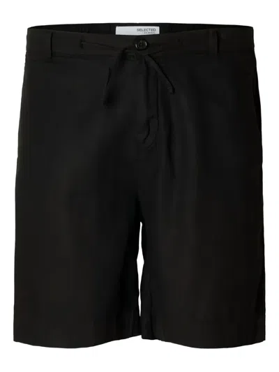 Selected Femme Drawstring Bermuda Shorts In Black