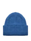 Selected Femme Ribbed Beanie In Blue