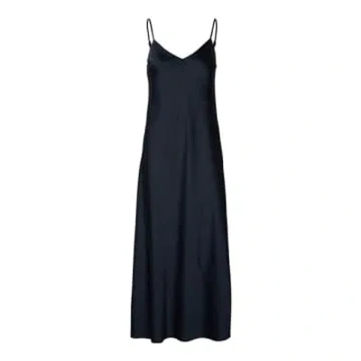 Selected Femme Sleeveless Satin Slip Dress In Black