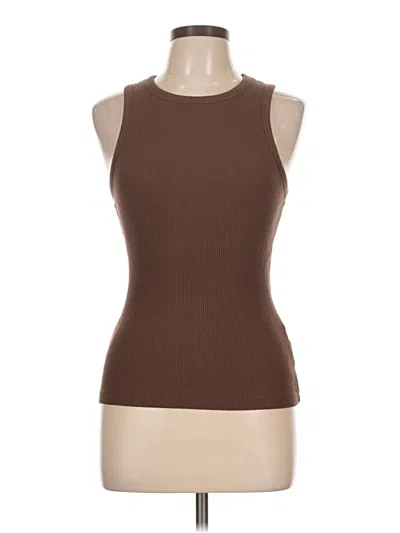 Pre-owned Selected Femme Sleeveless T-shirt In Brown