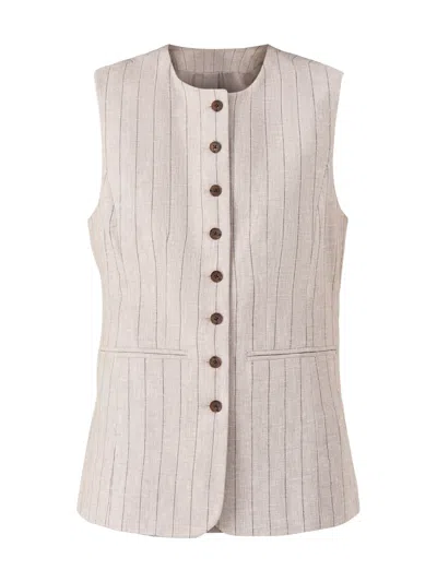 Selected Femme Vilka Sun Long Waistcoat In Brown