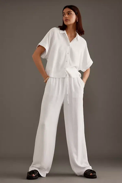 Selected Femme Viva-gulia Linen-blend Trousers In White