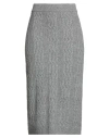 Selected Femme Woman Midi Skirt Light Grey Size S Nylon, Wool In Multi