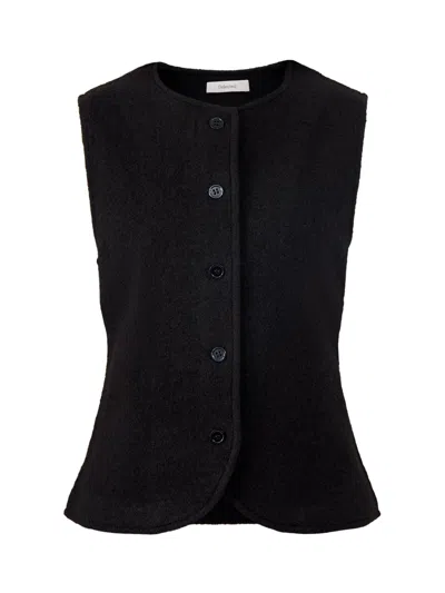 Selected Femme Womens Darla Knit Button Waistcoat In Black