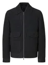 Selected Flap-pocket Zip Jacket In Black
