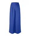 Selected High-waisted Wide-leg Casual Pants In Blue