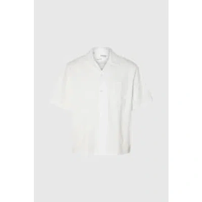 Selected Homme Bright White Boxy Kyle Seersucker Shirt