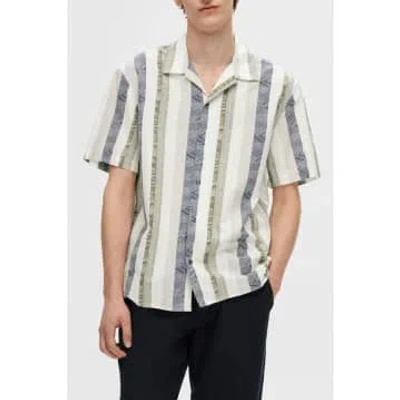 Selected Homme Egret Relax New Linen Shirt In Multi