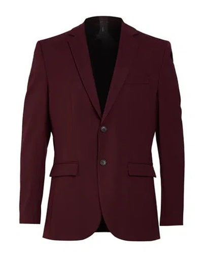 Selected Homme Man Blazer Burgundy Size 40 Recycled Polyester, Viscose, Elastane In Brown