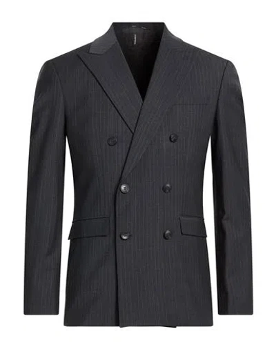 Selected Homme Man Blazer Charcoal Size 34 Wool, Polyester, Elastane In Gray