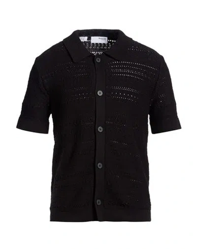Selected Homme Man Cardigan Black Size Xl Organic Cotton