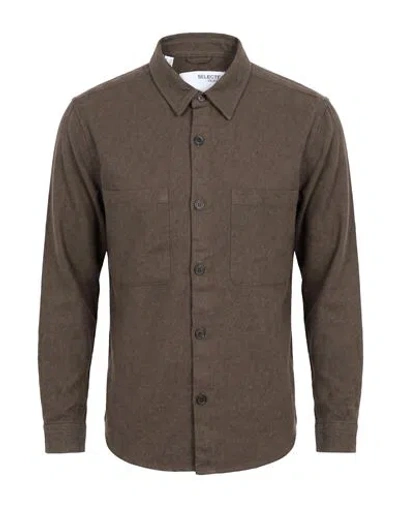 Selected Homme Man Jacket Gunmetal Size S Organic Cotton, Cotton In Brown