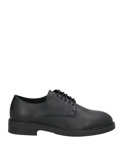Selected Homme Man Lace-up Shoes Black Size 9 Leather