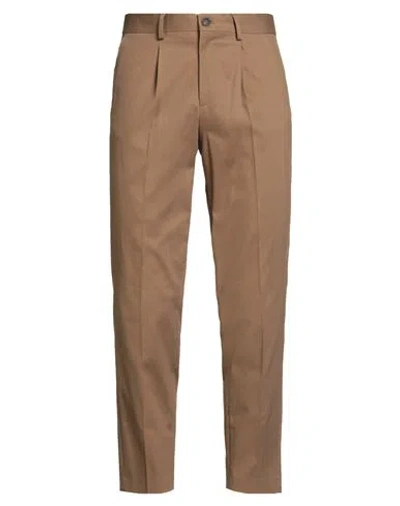 Selected Homme Man Pants Camel Size 32w-32l Organic Cotton, Elastane In Sand