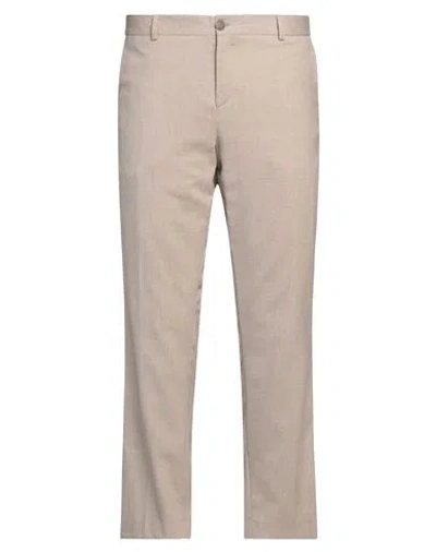 Selected Homme Man Pants Sand Size 42 Polyester, Wool, Viscose, Elastane In Beige