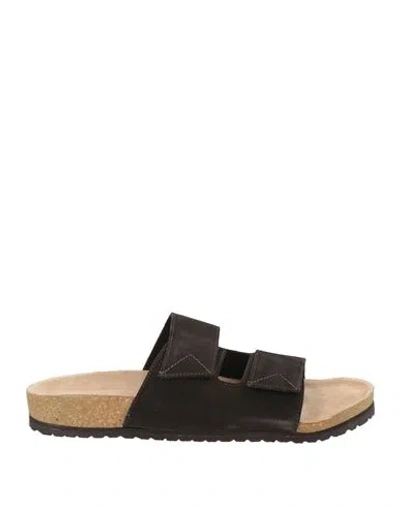 Selected Homme Man Sandals Dark Brown Size 9 Leather