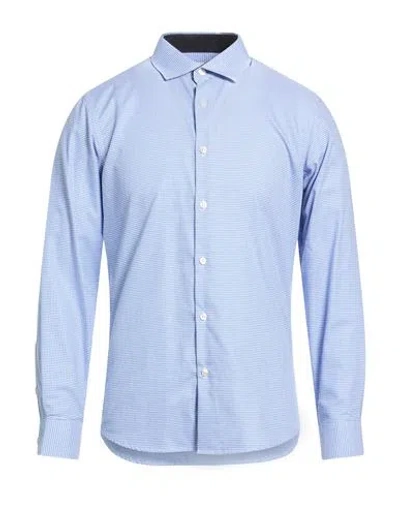 Selected Homme Man Shirt Azure Size 15 Organic Cotton, Cotton In Blue