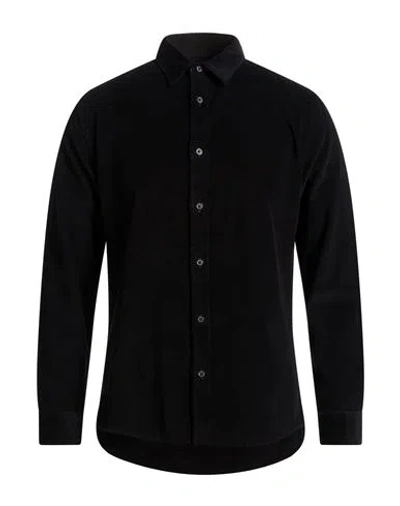 Selected Homme Man Shirt Black Size 15 Cotton, Recycled Cotton