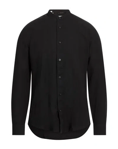 Selected Homme Man Shirt Black Size 15 Organic Cotton, Linen, Cotton