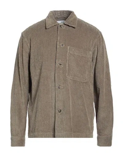 Selected Homme Man Shirt Military Green Size M Cotton, Recycled Cotton In Brown