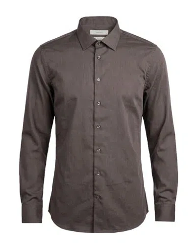 Selected Homme Man Shirt Taupe Size M Organic Cotton, Polyester, Elastane In Animal Print