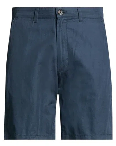Selected Homme Man Shorts & Bermuda Shorts Navy Size M Organic Cotton, Linen In Blue