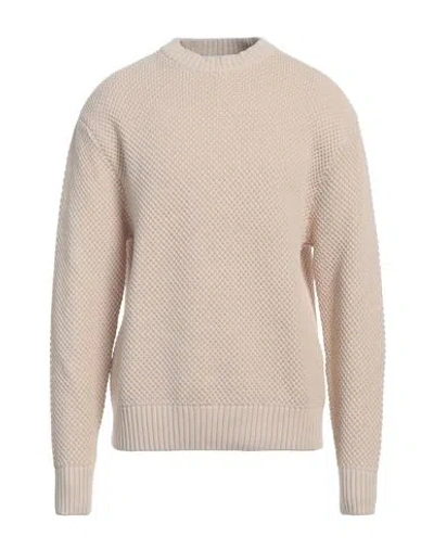 Selected Homme Man Sweater Cream Size Xl Cotton, Organic Cotton In Brown