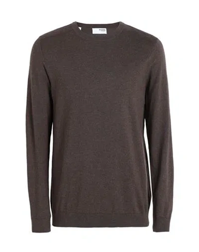 Selected Homme Man Sweater Dark Brown Size S Pima Cotton