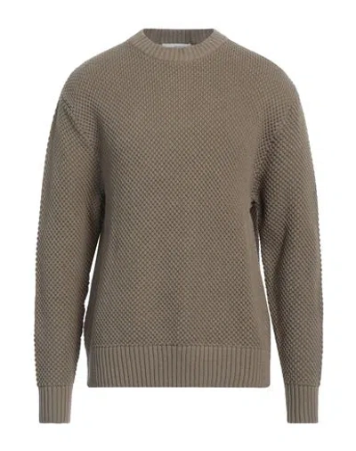 Selected Homme Man Sweater Khaki Size L Cotton, Organic Cotton In Beige