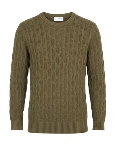 Selected Homme Man Sweater Military Green Size Xl Cotton
