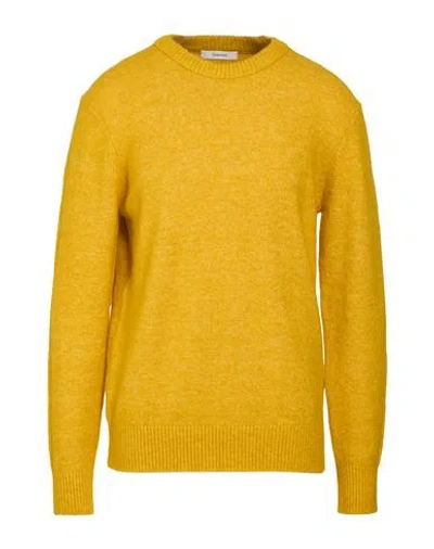 Selected Homme Man Sweater Mustard Size L Recycled Polyester, Alpaca Wool, Wool, Nylon, Elastane In Yellow