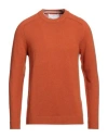 Selected Homme Man Sweater Rust Size S Lambswool In Red