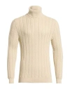 Selected Homme Man Turtleneck Beige Size S Cotton, Organic Cotton In Neutral