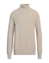 Selected Homme Man Turtleneck Beige Size M Cotton, Organic Cotton