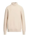 Selected Homme Man Turtleneck Beige Size Xl Organic Cotton, Cotton