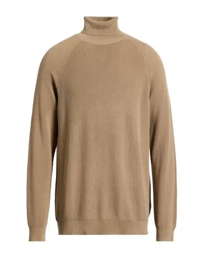 Selected Homme Man Turtleneck Beige Size Xl Organic Cotton, Cotton In Nude