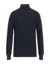 Selected Homme Man Turtleneck Midnight Blue Size L Organic Cotton, Cotton In Blue