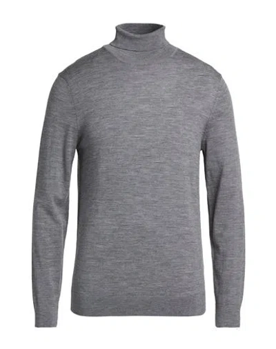 Selected Homme Man Turtleneck Grey Size M Wool In Gray