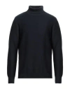 Selected Homme Man Turtleneck Midnight Blue Size L Organic Cotton, Cotton In Blue