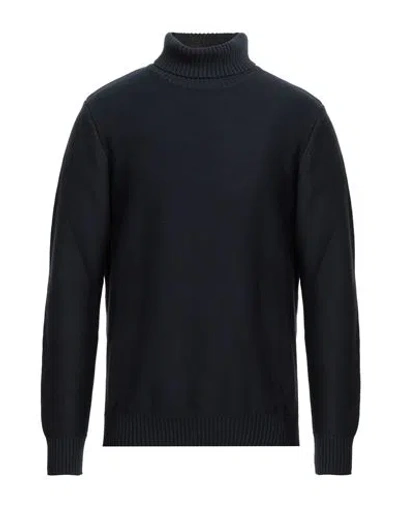 Selected Homme Man Turtleneck Midnight Blue Size M Cotton, Organic Cotton