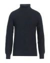 Selected Homme Man Turtleneck Midnight Blue Size L Organic Cotton, Cotton In Blue