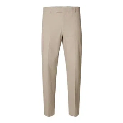 Selected Homme Slhreg-smith Seersucker Pure Cashmere Trousers In Neutral