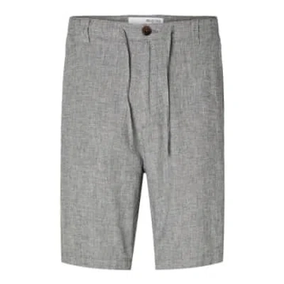 Selected Homme Slhregular-brody Sky Captain Oatmeal Shorts In Gray