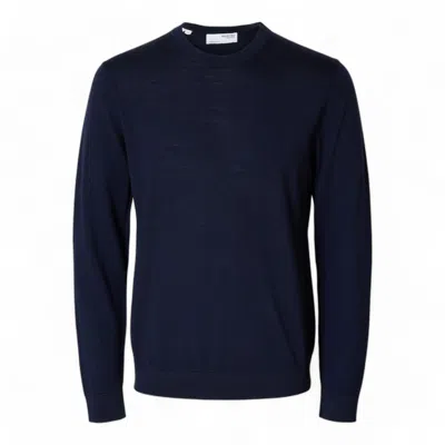 Selected Homme Slhtray Ls Knit Merino Roll Neck Noos In Blue