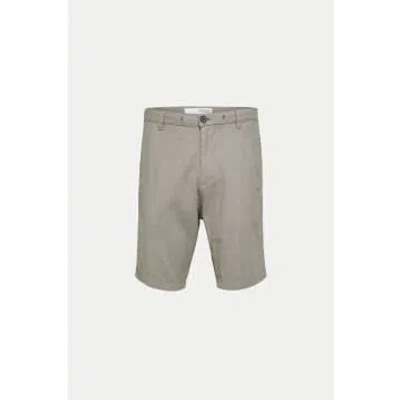 Selected Homme Vetiver Brody Linen Shorts In Green