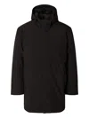 Selected Hooded Coat In Black