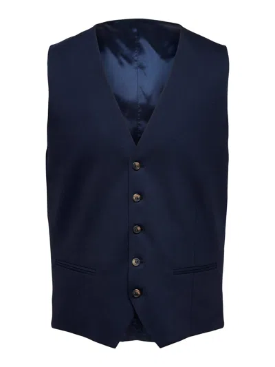 Selected Jackets And Jackets Man  16089407 In Ect Navy Blazer In Animal Print