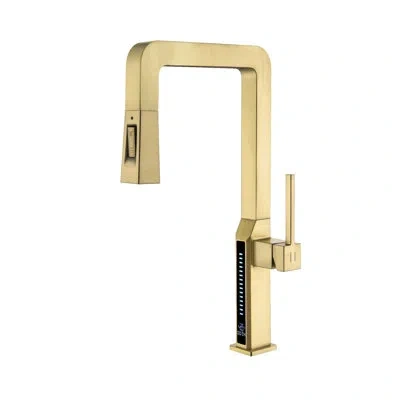 Selected Kitchen Sink Faucets For Sink With Pull Down Sprayer In Brushed Gold